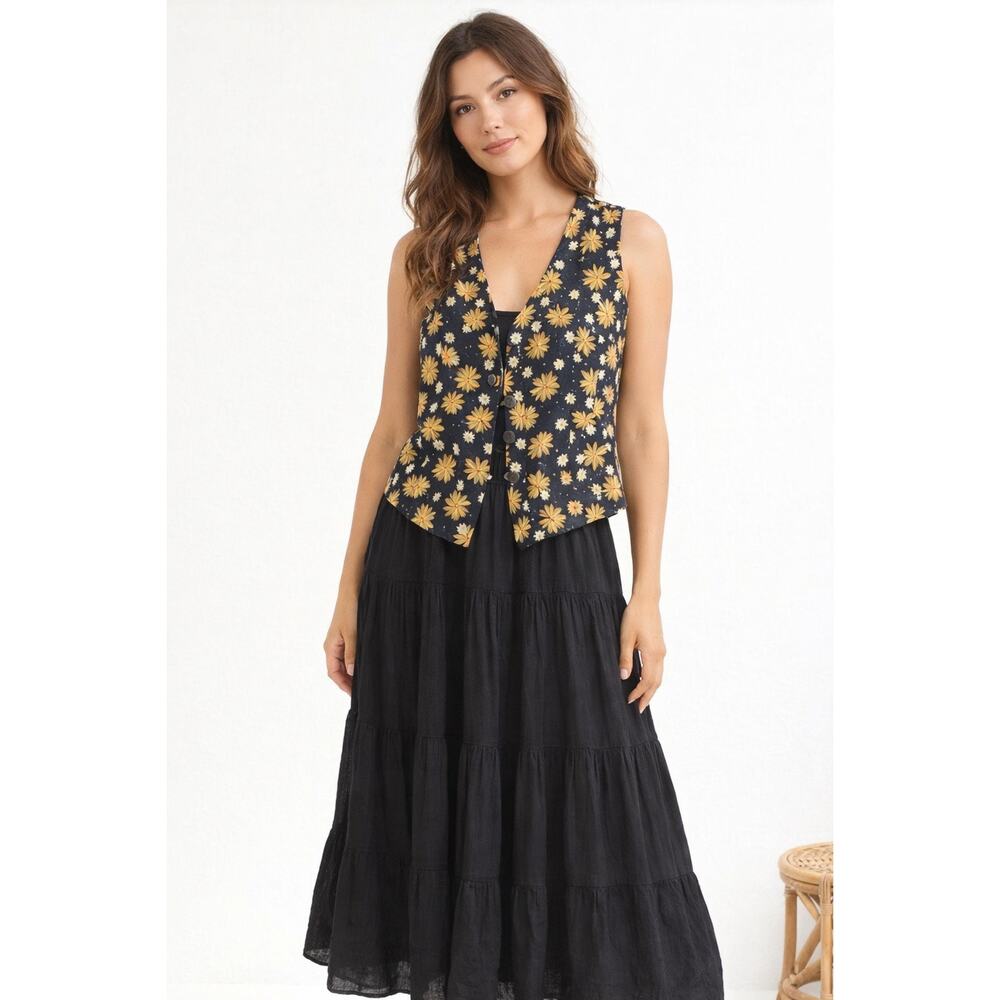 Boom Vest  Embroidery Floral Hippie Boh0 Festival